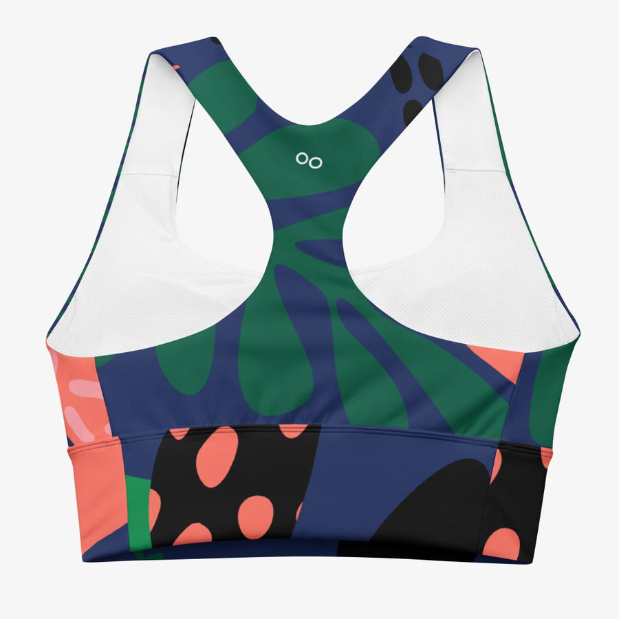 Recycled High Impact Sports Bras "Floral Funk" (Blue, Green, Coral)