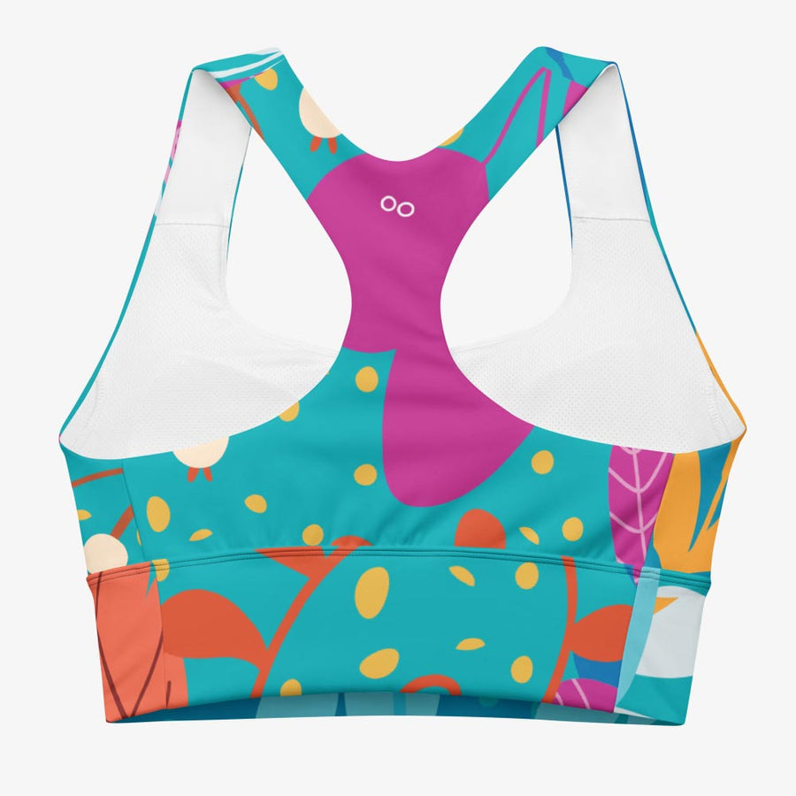 High Impact Bra "Petal Party" Turquoise/Fuchsia