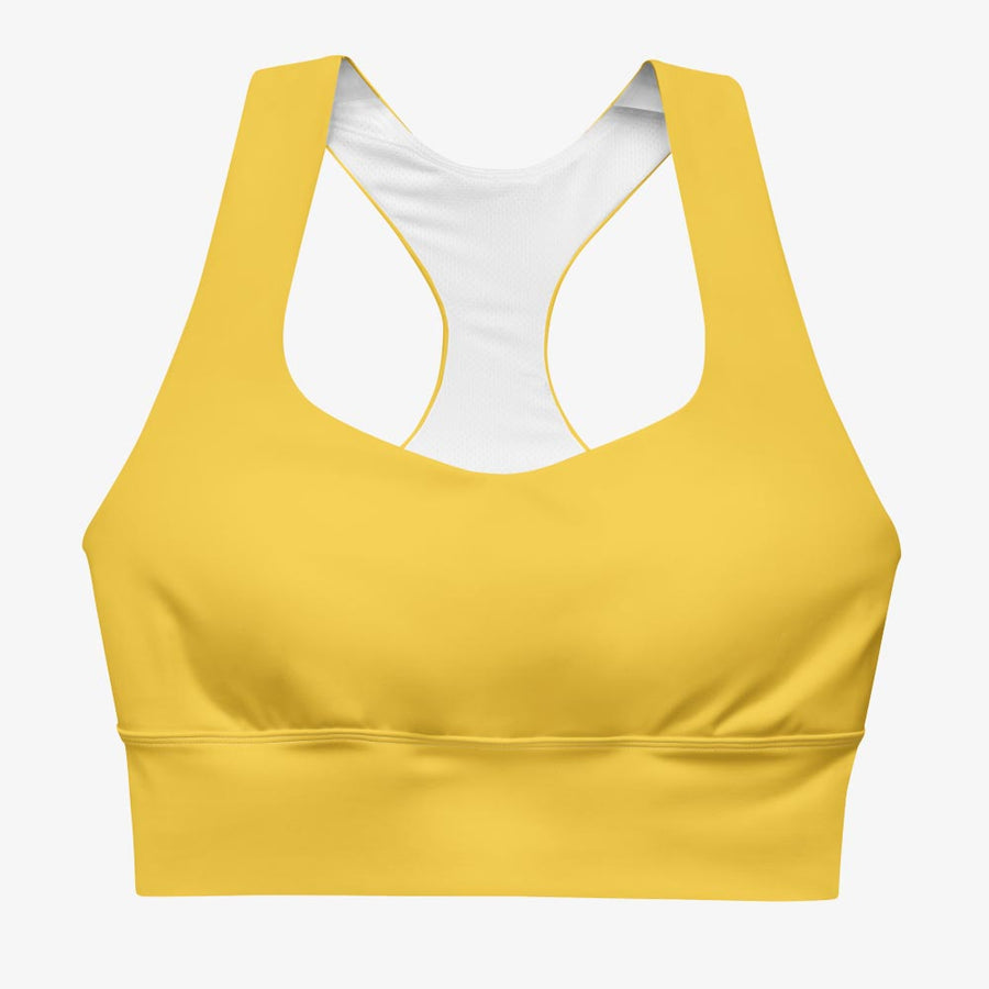Monochrome Recycled High Impact Bra "Electric Maze" Yellow