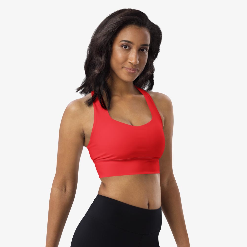 Red Monochrome High Impact Bra (matches Stripes & Petals)