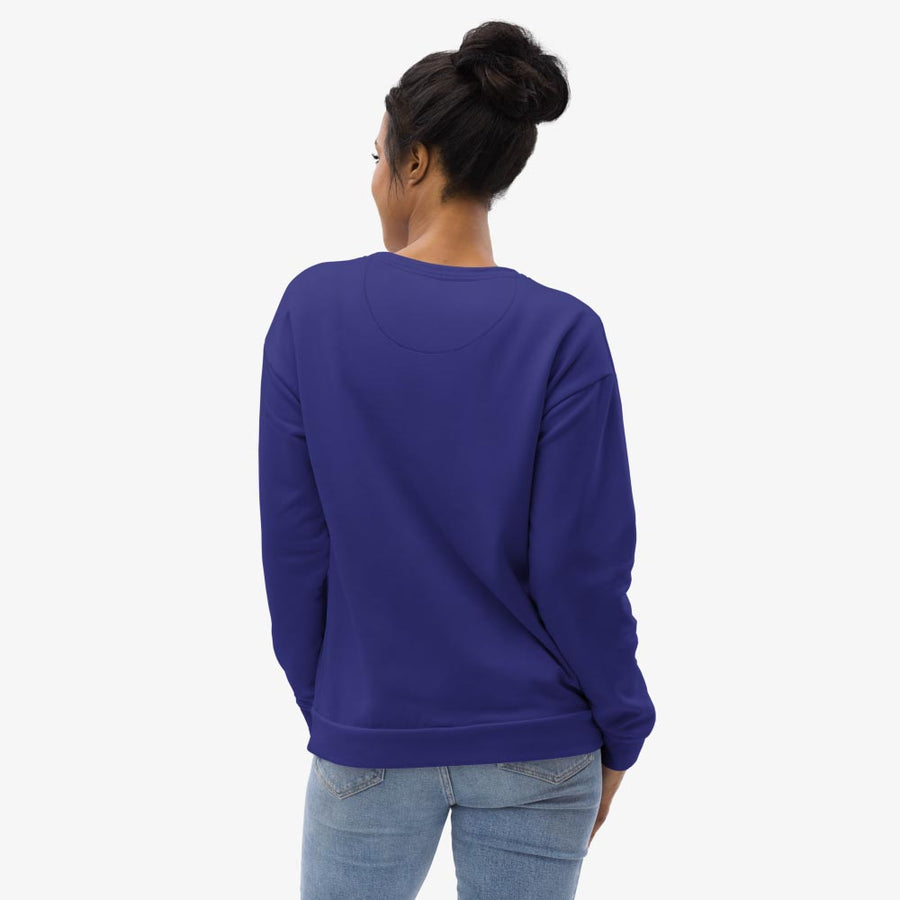 Recycled Fleece Sweatshirt "Electric Maze" Blue