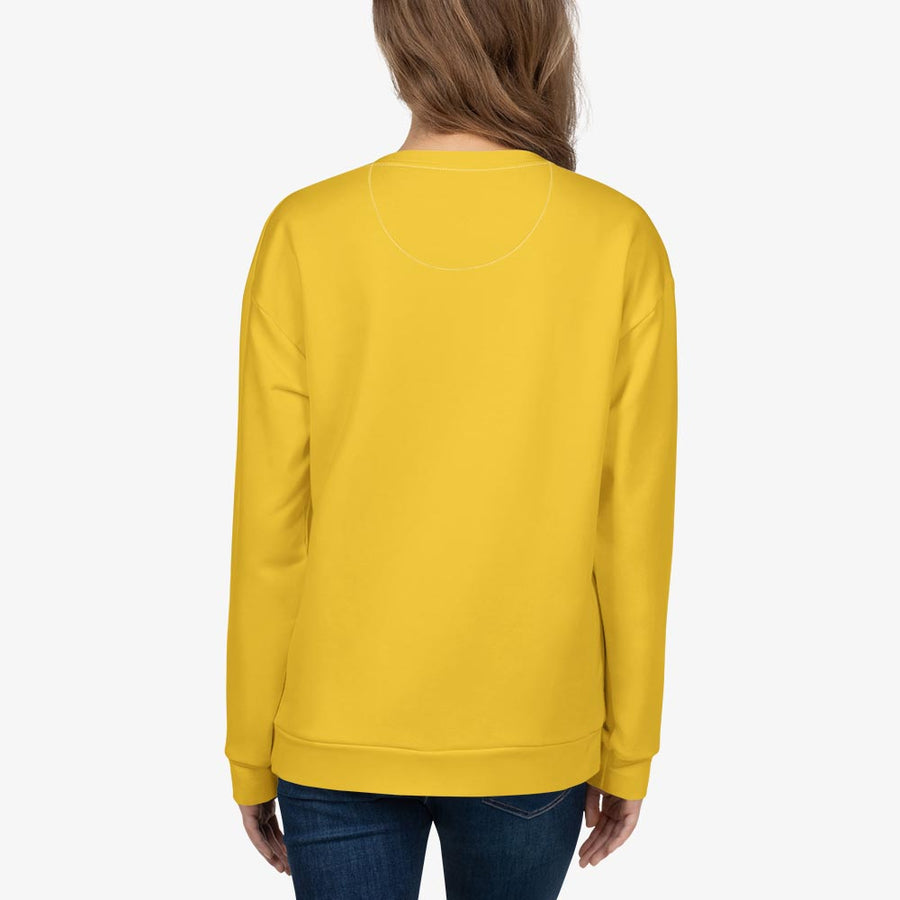 Recycled Fleece Sweatshirt "Electric Maze" Yellow