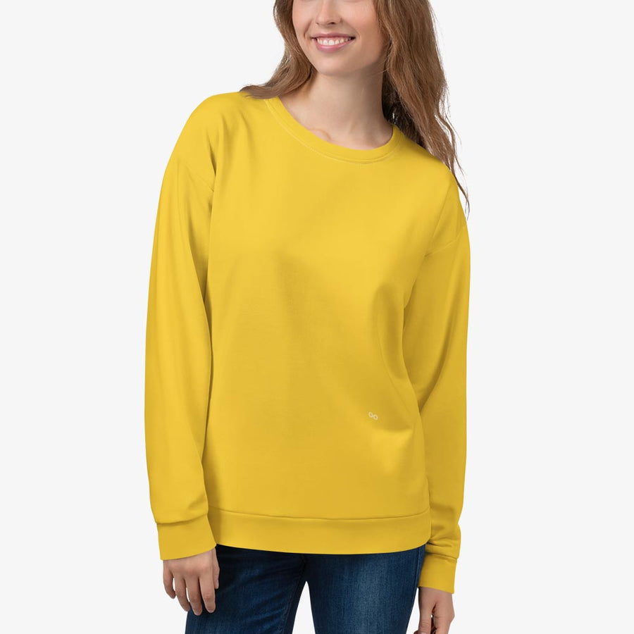 Recycled Fleece Sweatshirt "Electric Maze" Yellow