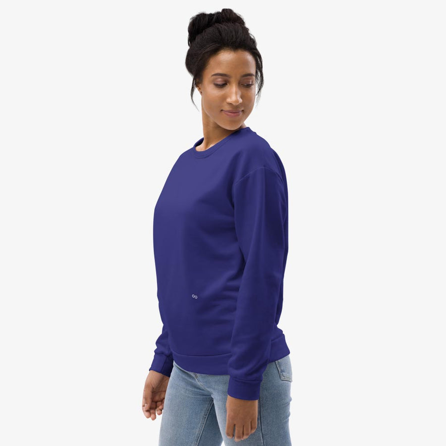 Recycled Fleece Sweatshirt "Electric Maze" Blue