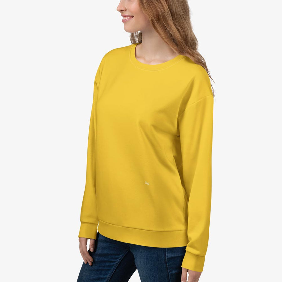 Recycled Fleece Sweatshirt "Electric Maze" Yellow