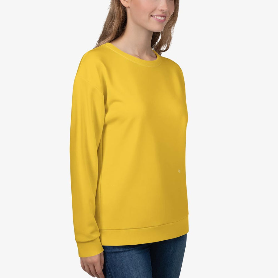Recycled Fleece Sweatshirt "Electric Maze" Yellow