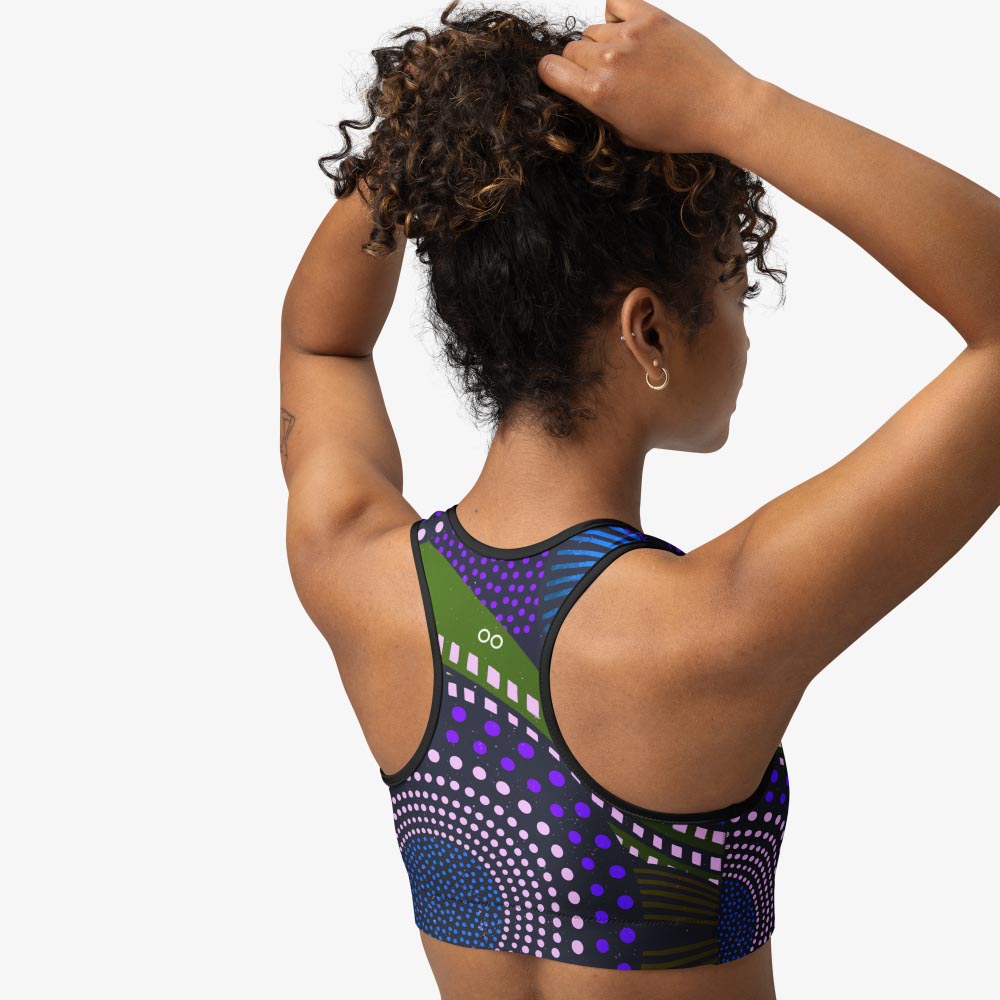 Ethno Pop Sports Bra – Blue/Green