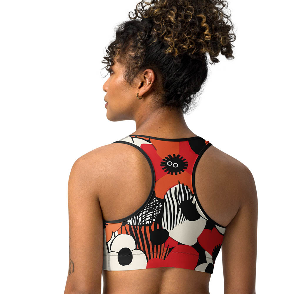 Zebra Blossom Sports Bra