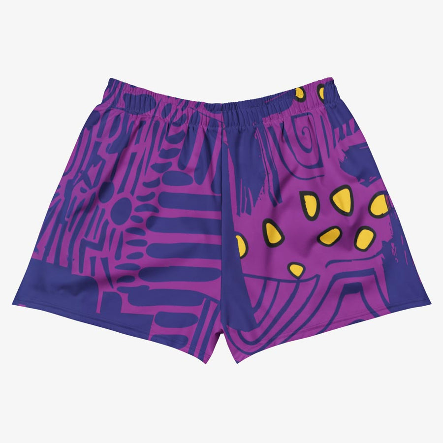 Recycled Breathy Shorts "Electric Maze" Purple/Yellow