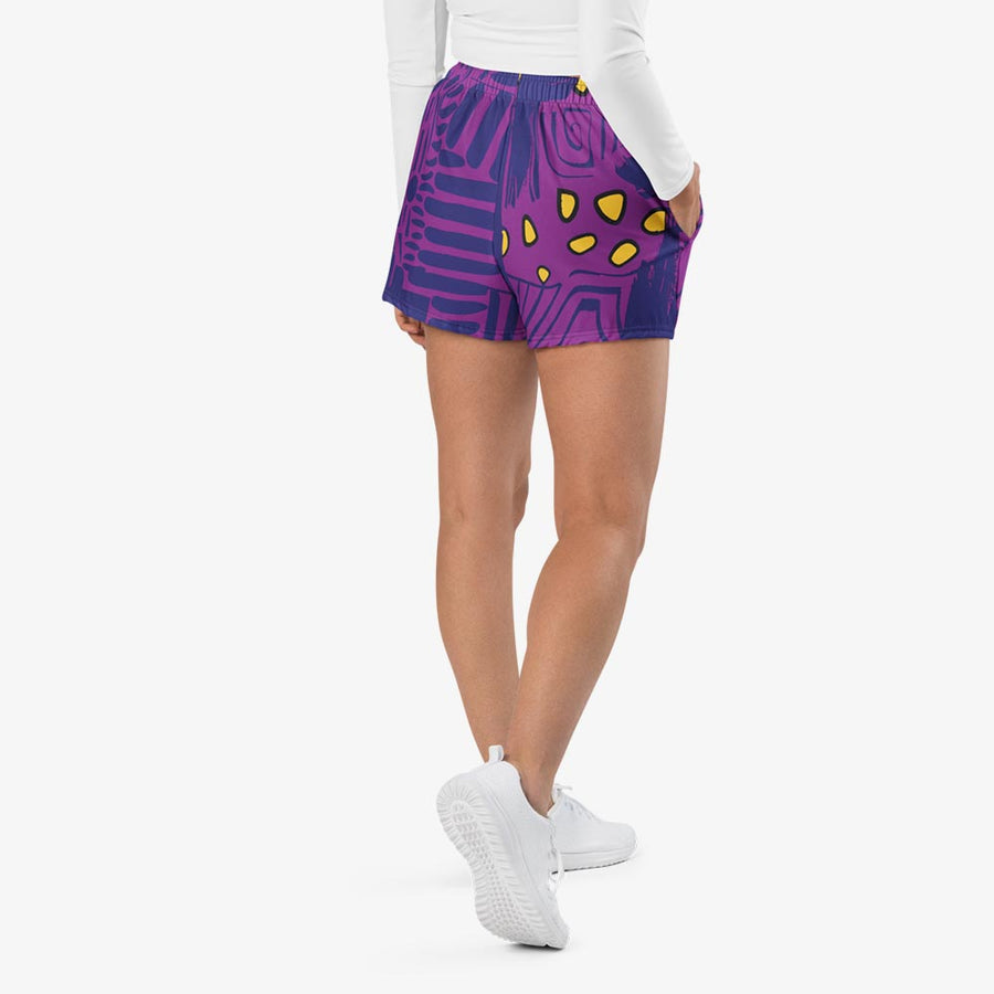 Recycled Breathy Shorts "Electric Maze" Purple/Yellow