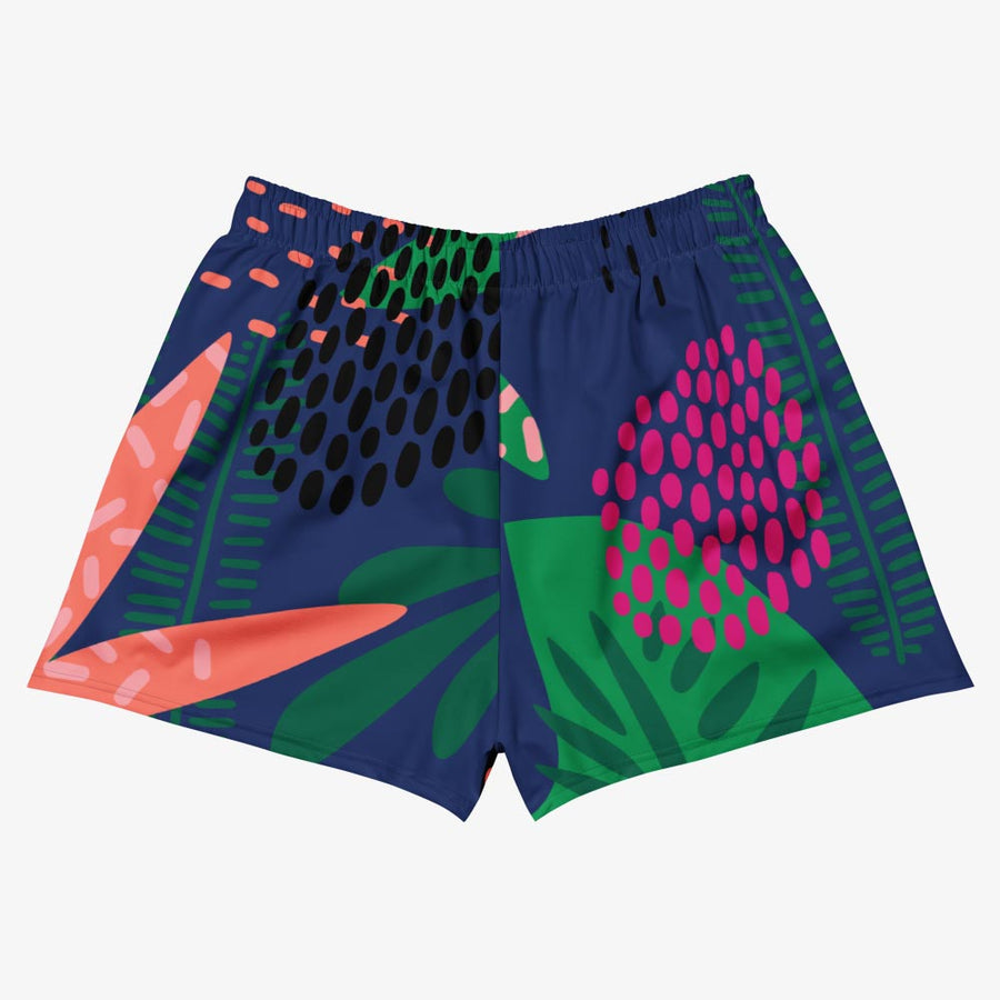 Recycled Breathy Shorts "Floral Funk" Blue, Green, Coral