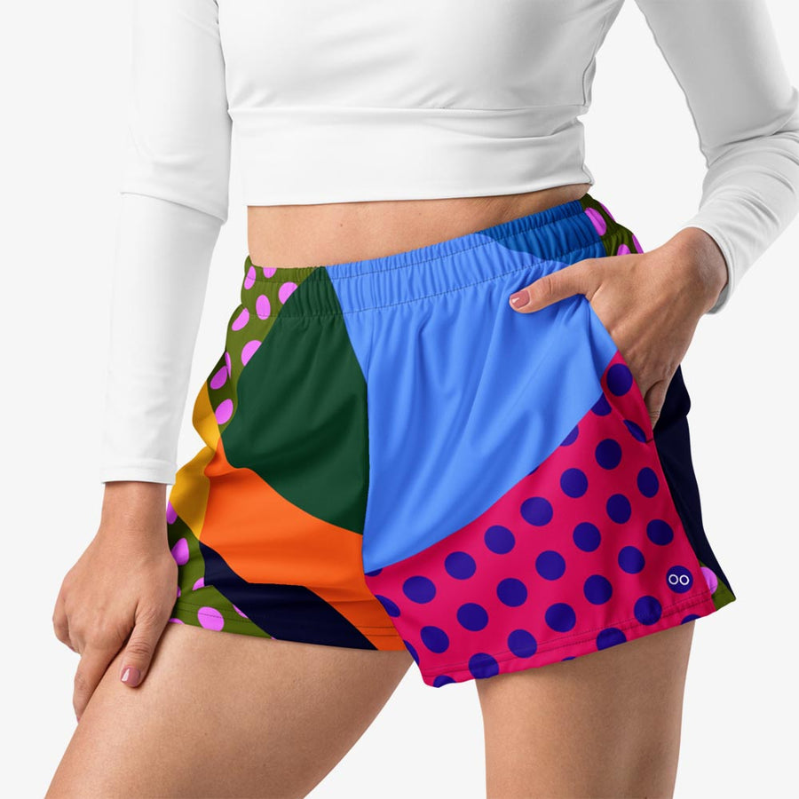 Recycled Breathy Shorts "Polkalicious" Red/Yellow/Blue