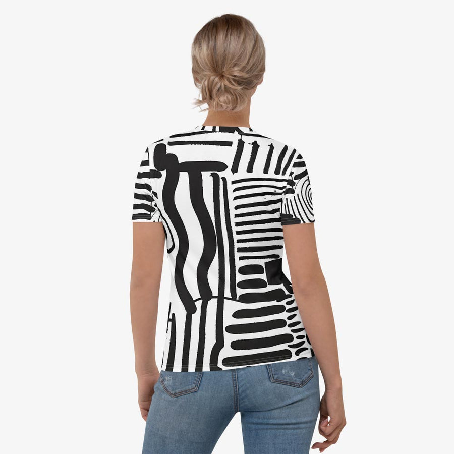 Stretchy Tee "Black and Wow" Black/White