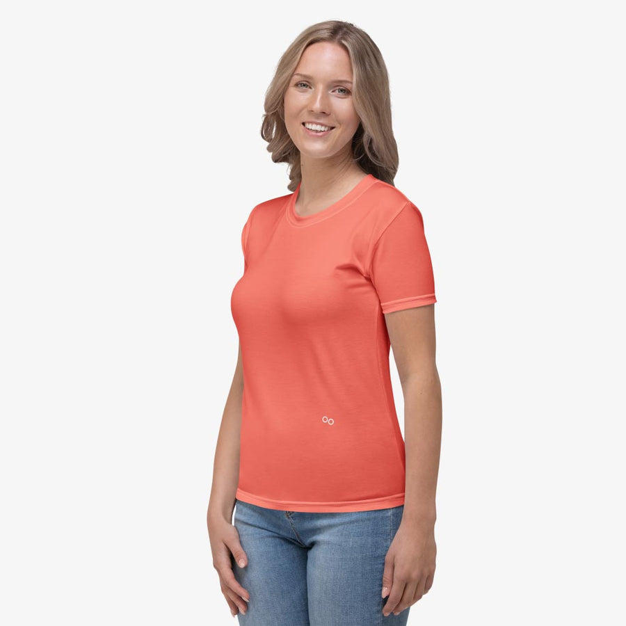 Monochrome Stretchy Tee "Floral Funk" (Coral)