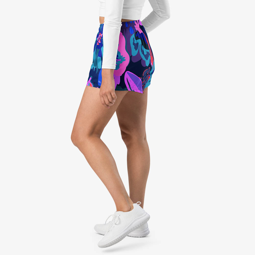 Flower Splash Breathy Shorts – Blue/PInk