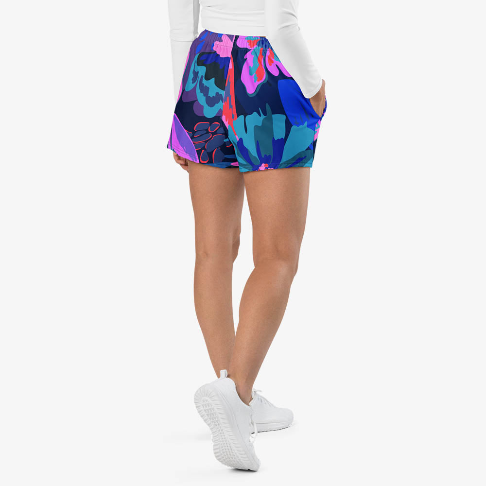 Flower Splash Breathy Shorts – Blue/PInk