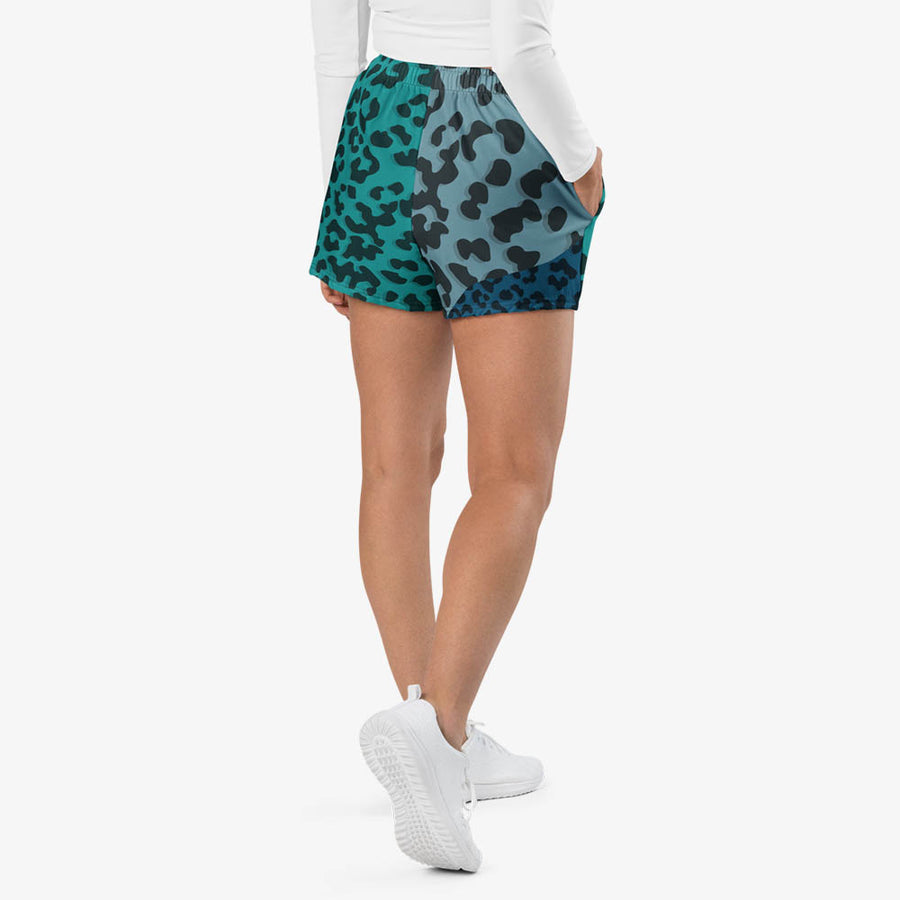 Recycled Breathy Shorts "Frankencheetah" Blue/Teal