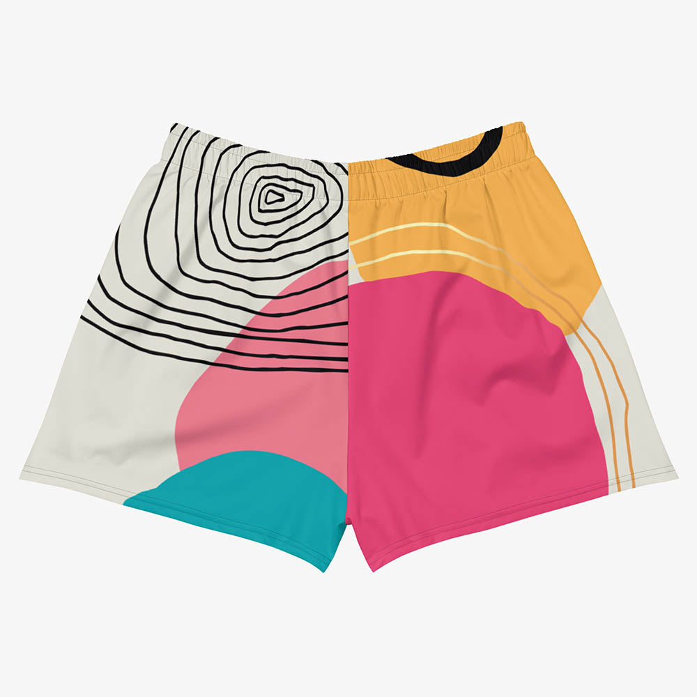 Modernist Breathy Shorts – Fuchsia/Turquoise