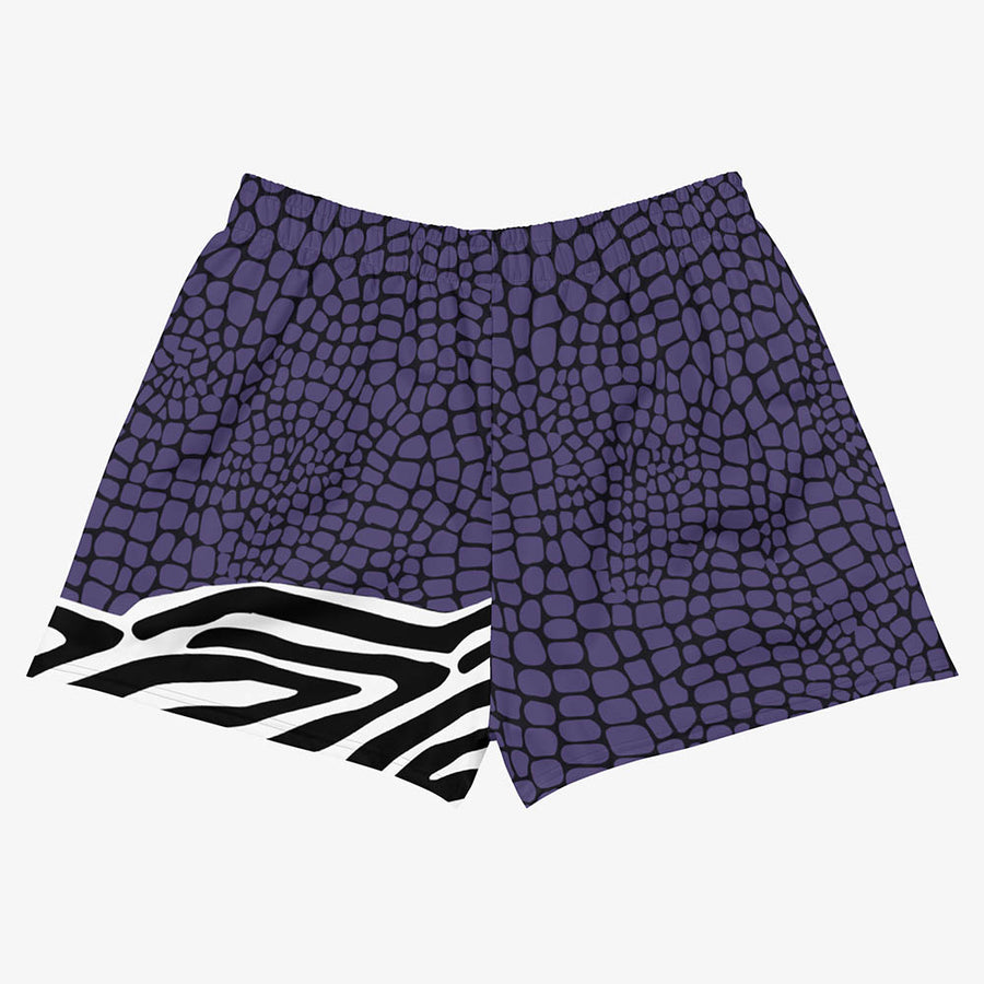 Recycled Breathy Shorts "CrocoZebra" Purple