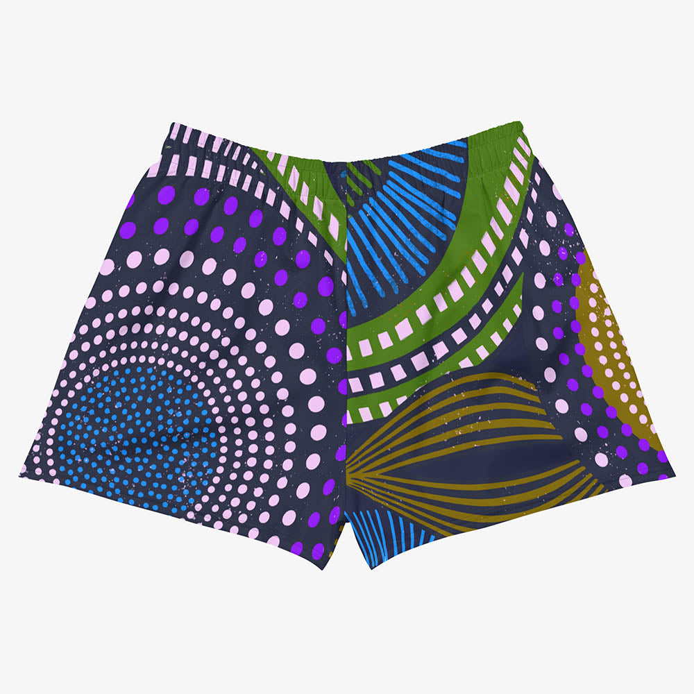 Ethno Pop Breathy Shorts – Blue/Green