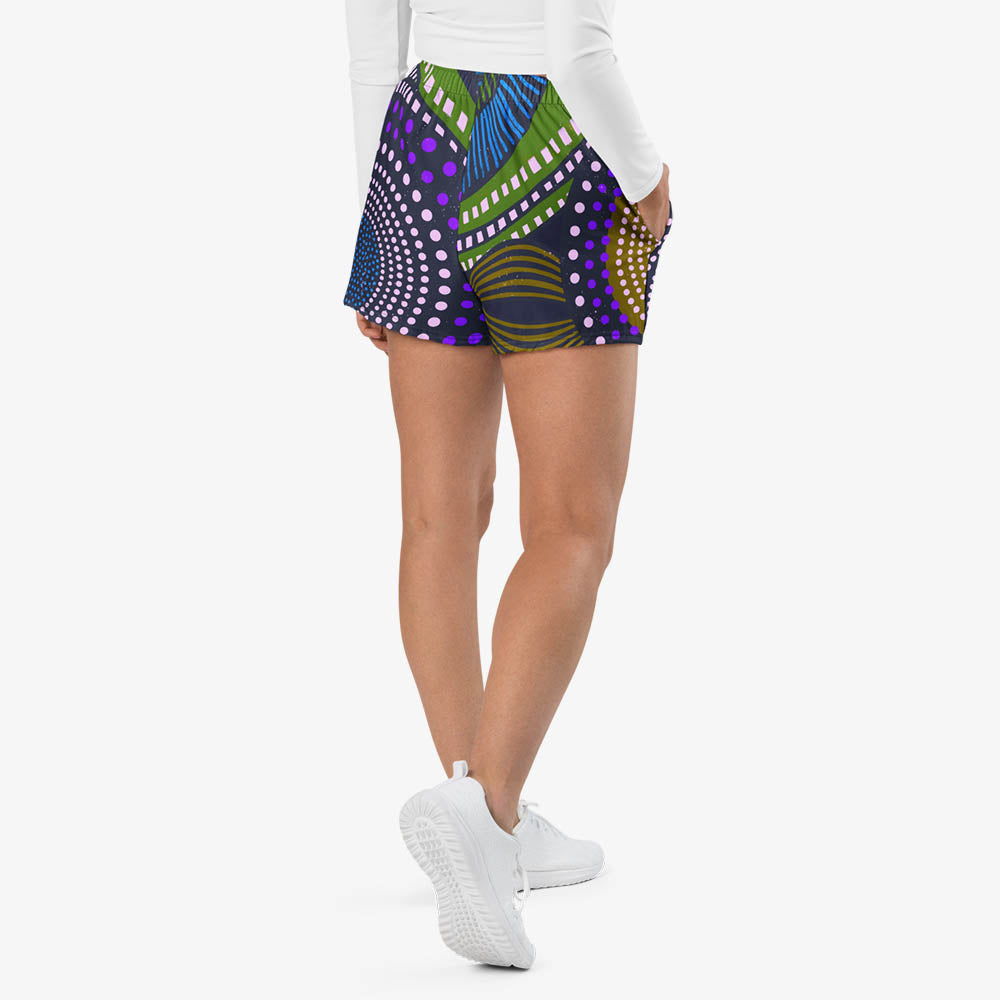 Ethno Pop Breathy Shorts – Blue/Green
