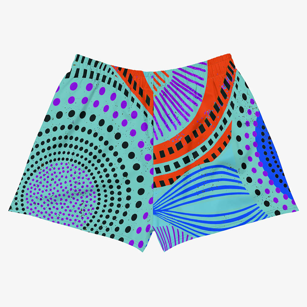 Ethno Pop Breathy Shorts – Turquoise/Red