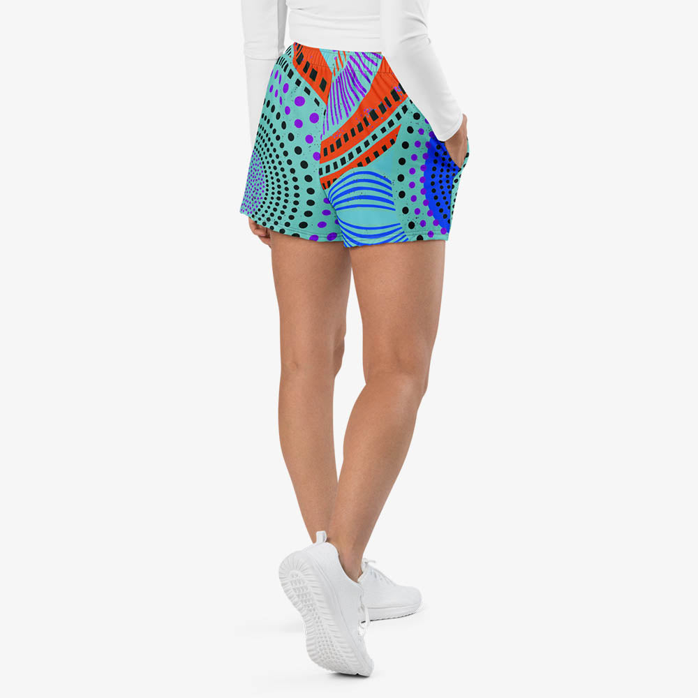 Ethno Pop Breathy Shorts – Turquoise/Red