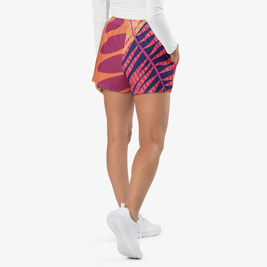 Recycled Breathy Shorts "Tropics" Purple/Burgundy