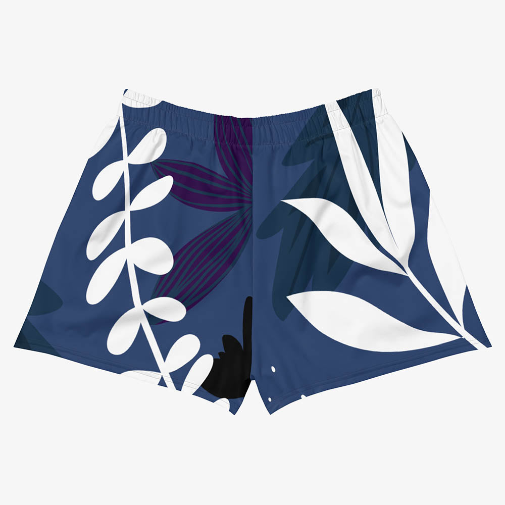 WAREHOUSE Recycled Breathy Shorts "Night Garden" Blue/White