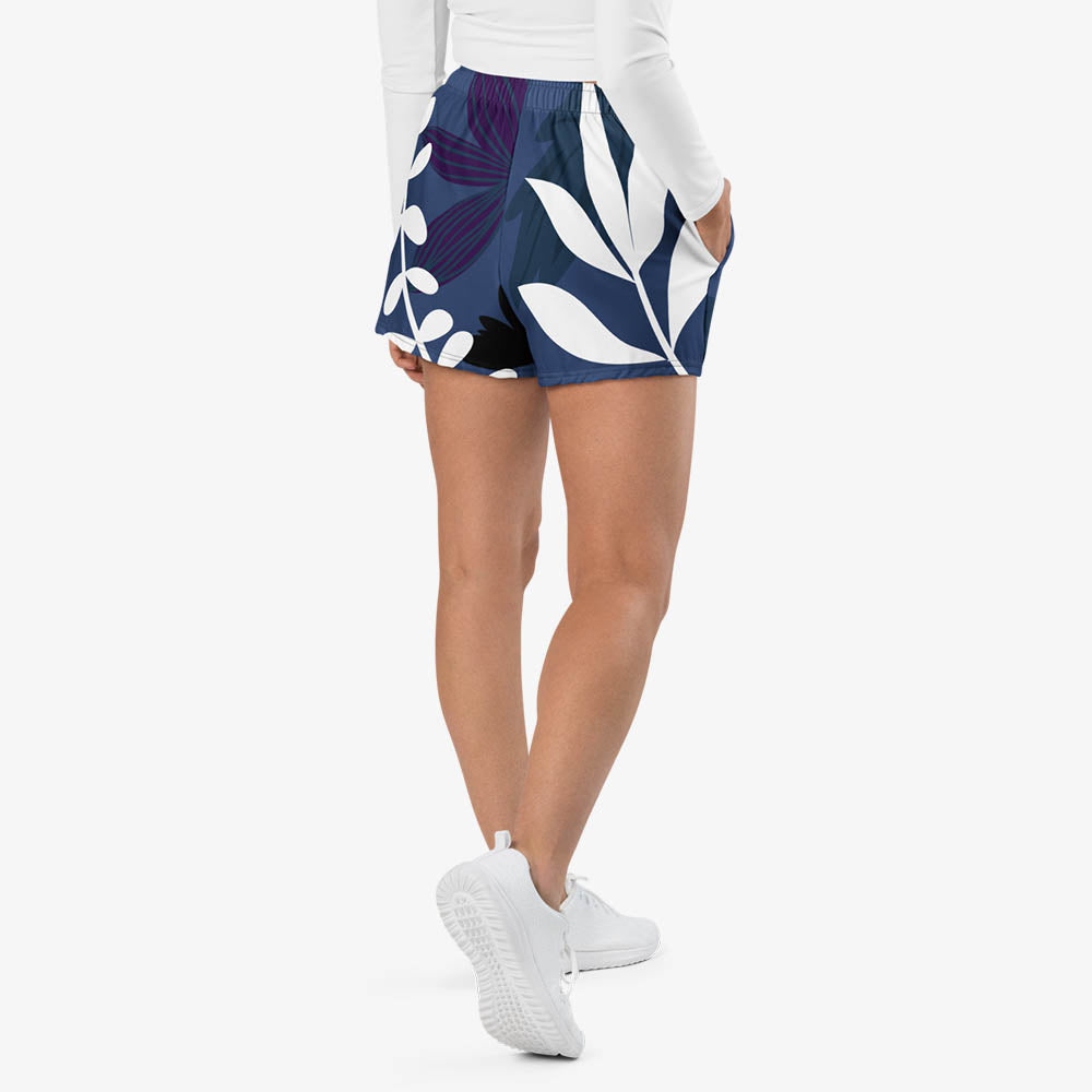 WAREHOUSE Recycled Breathy Shorts "Night Garden" Blue/White