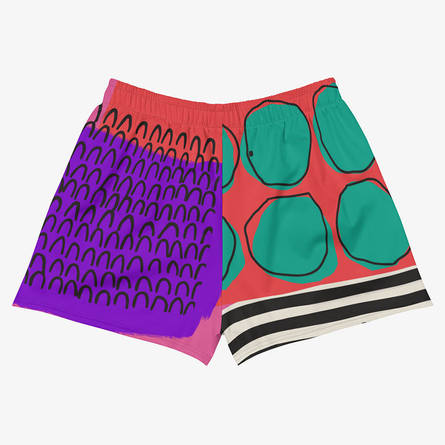 Recycled Breathy Shorts "Circus" Red/Green