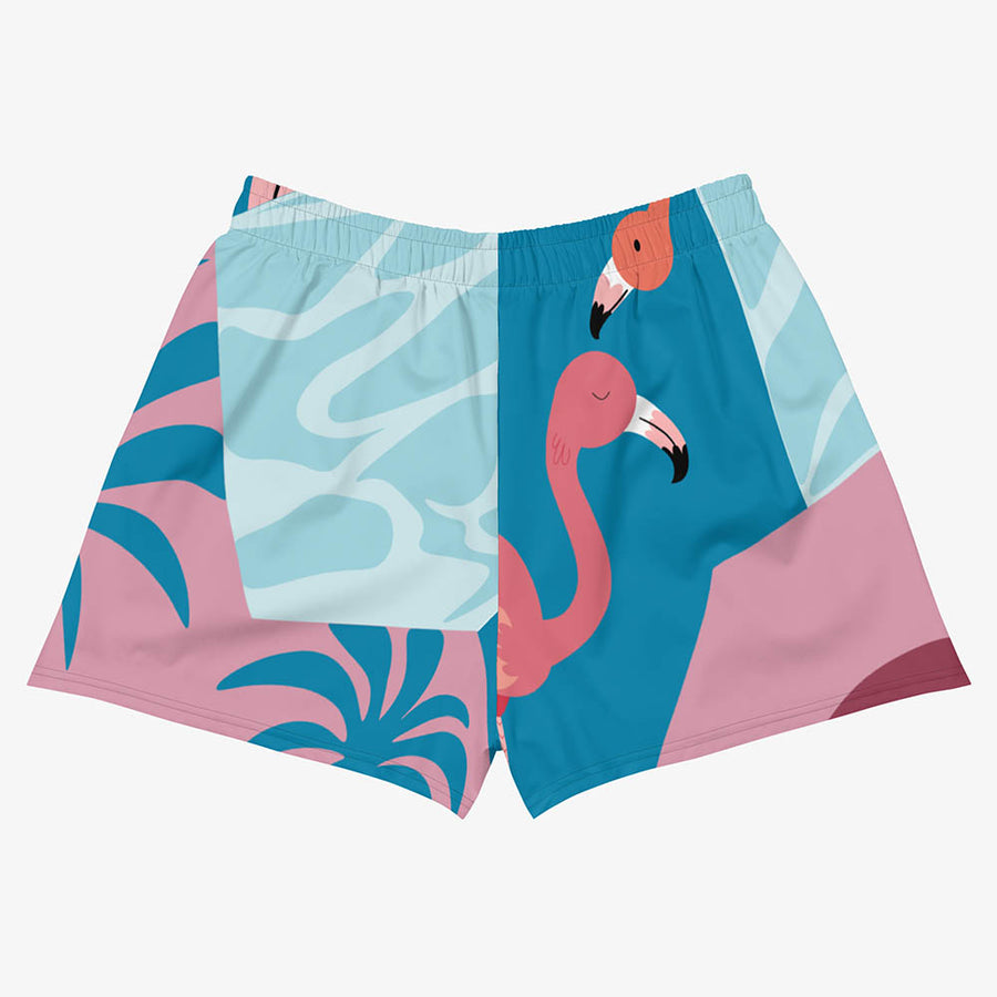 Recycled Breathy Shorts "Flamingo" Azure/Pink