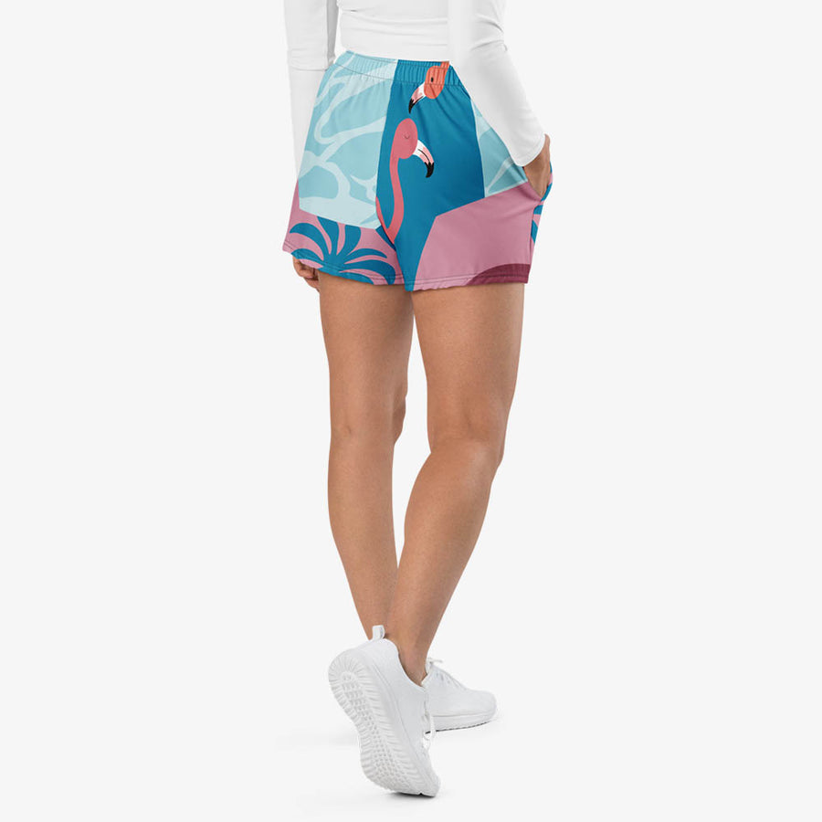 Recycled Breathy Shorts "Flamingo" Azure/Pink