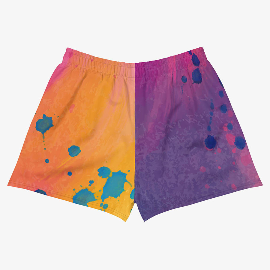 Recycled Breathy Shorts "Cosmic Splash" Orange/Purple/Pink