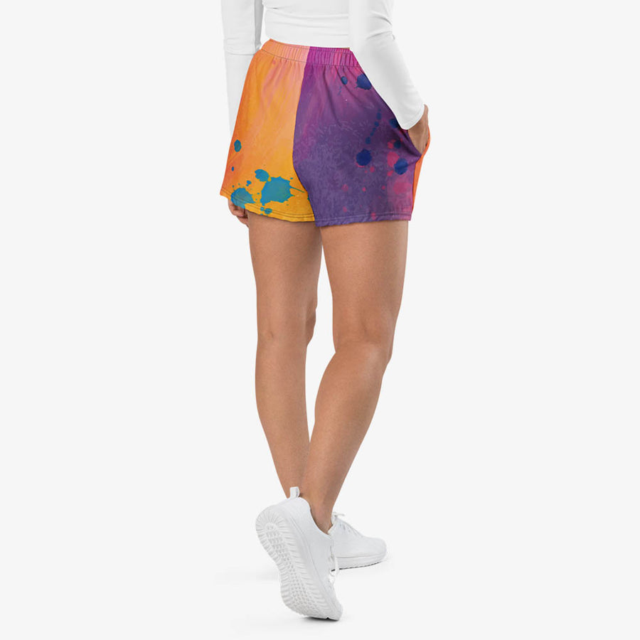 Recycled Breathy Shorts "Cosmic Splash" Orange/Purple/Pink