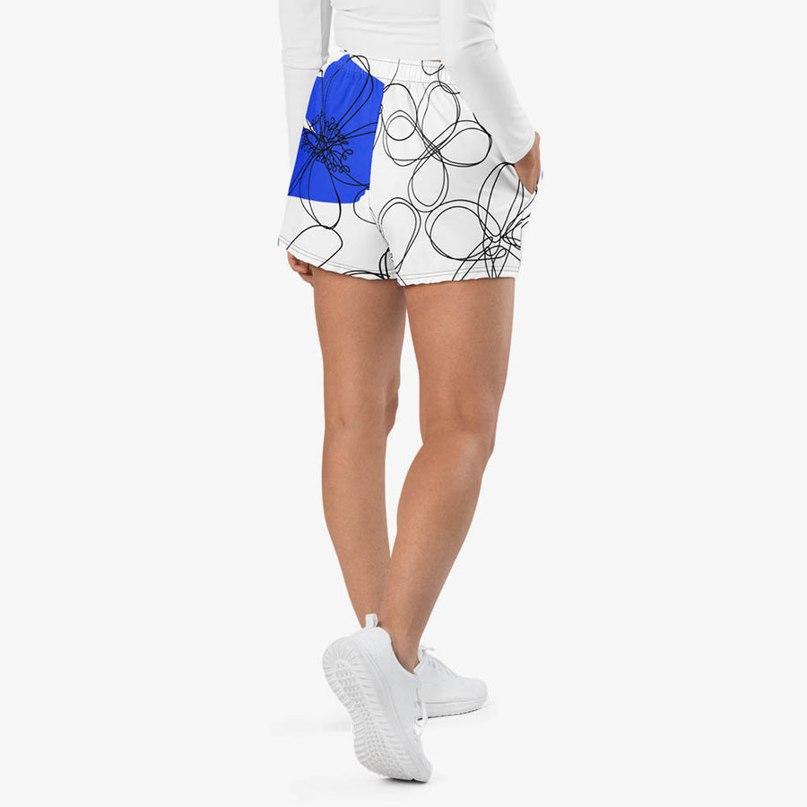 Recycled Breathy Shorts "Daisy Doodles" White/Red/Blue