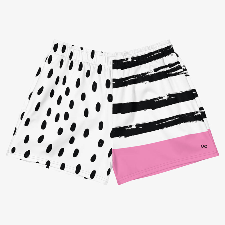 Recycled Breathy Shorts "Dots&Stripes" Pink