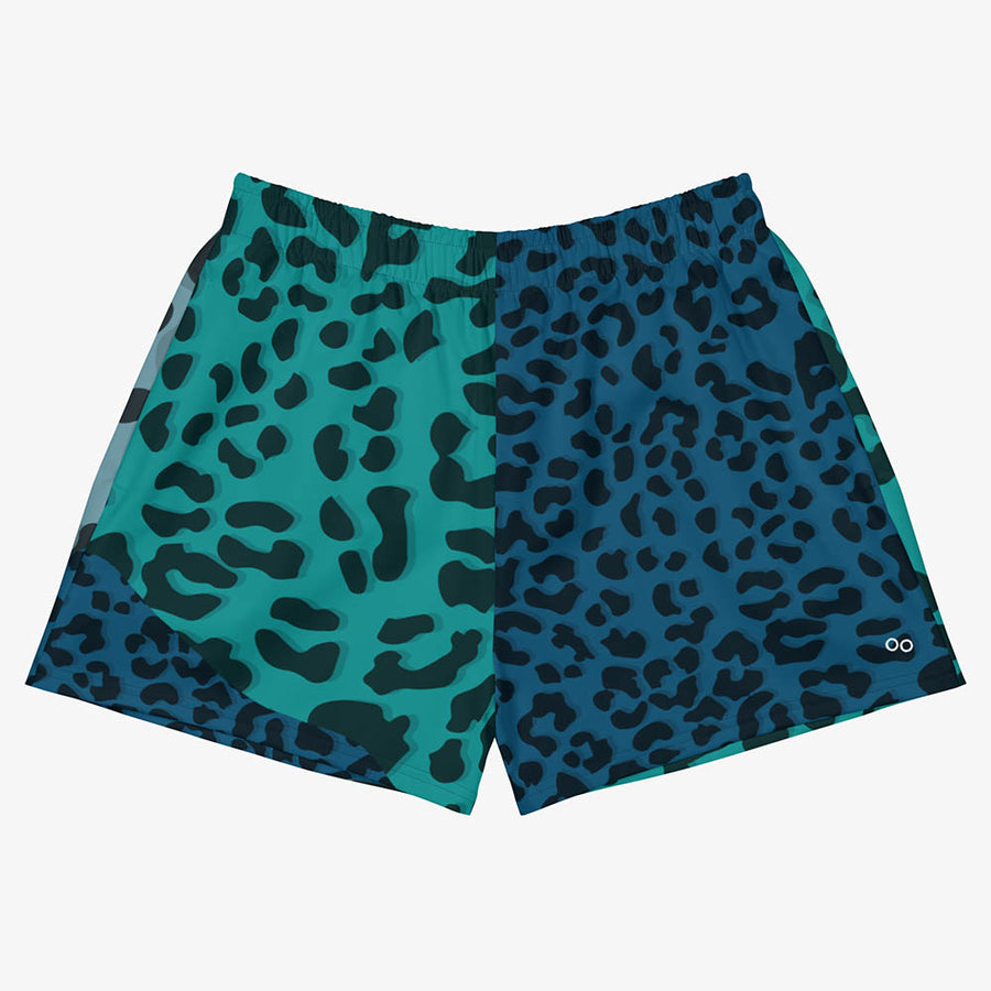 Recycled Breathy Shorts "Frankencheetah" Blue/Teal