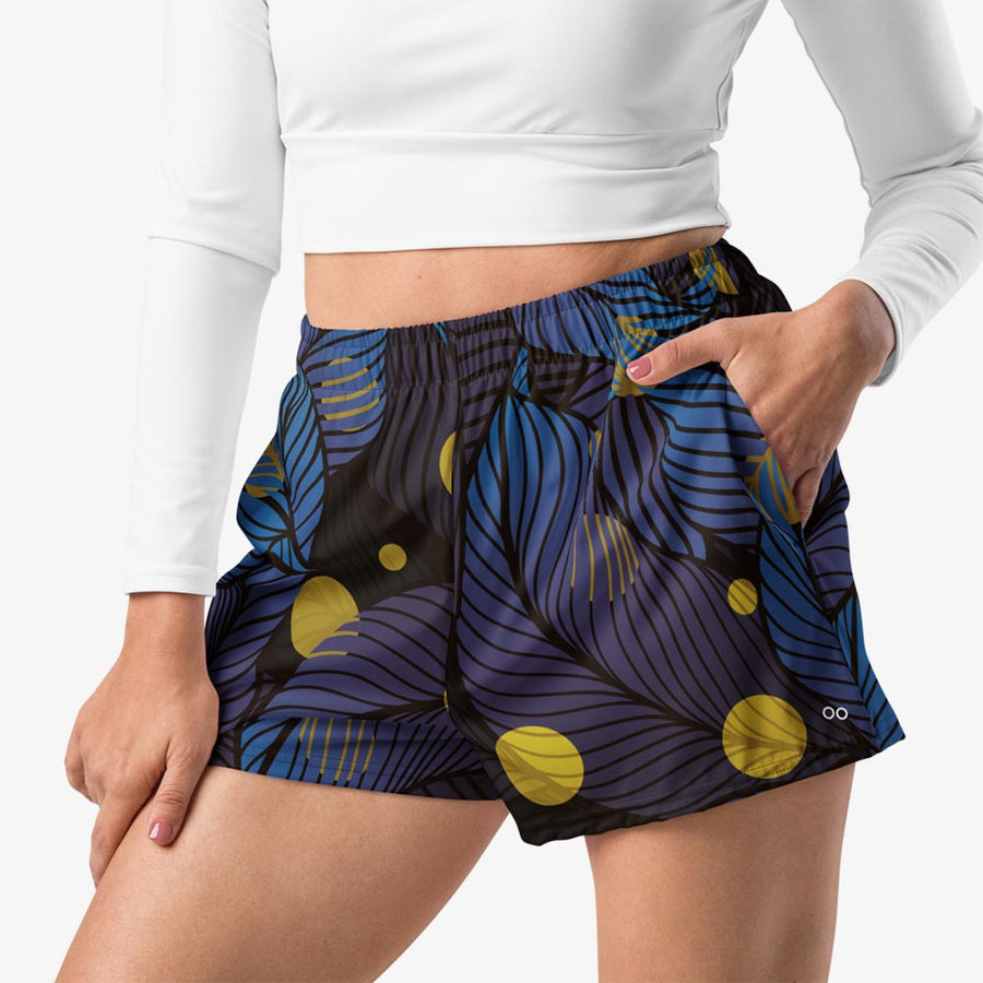 Recycled Breathy Shorts "Fireflies" Blue/Yellow