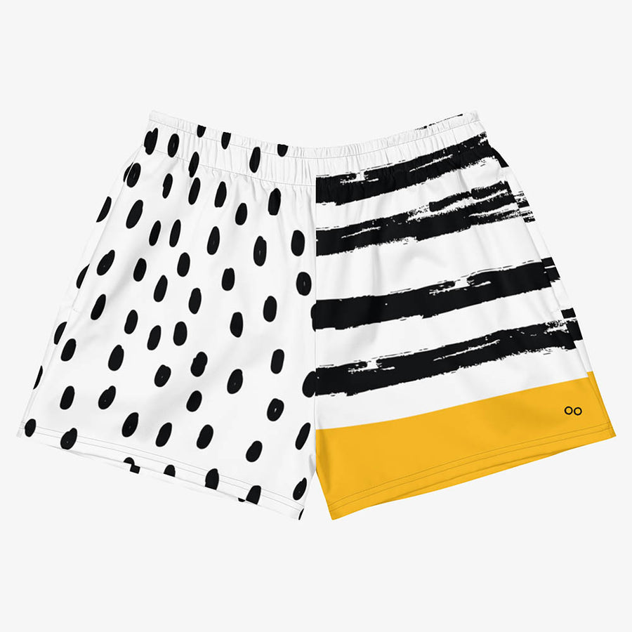 Recycled Breathy Shorts "Dots&Stripes" Yellow