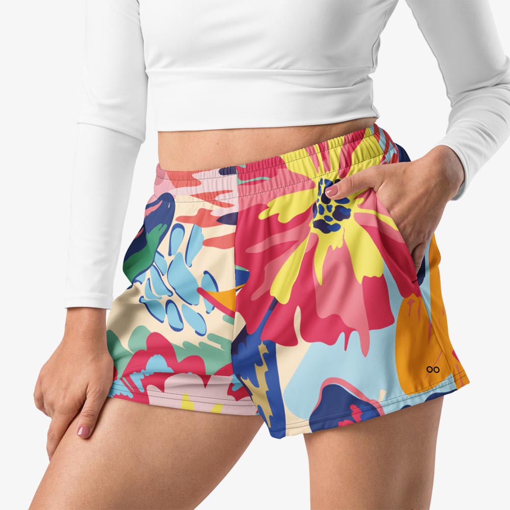 Flower Splash Breathy Shorts – Red/Yellow/Blue