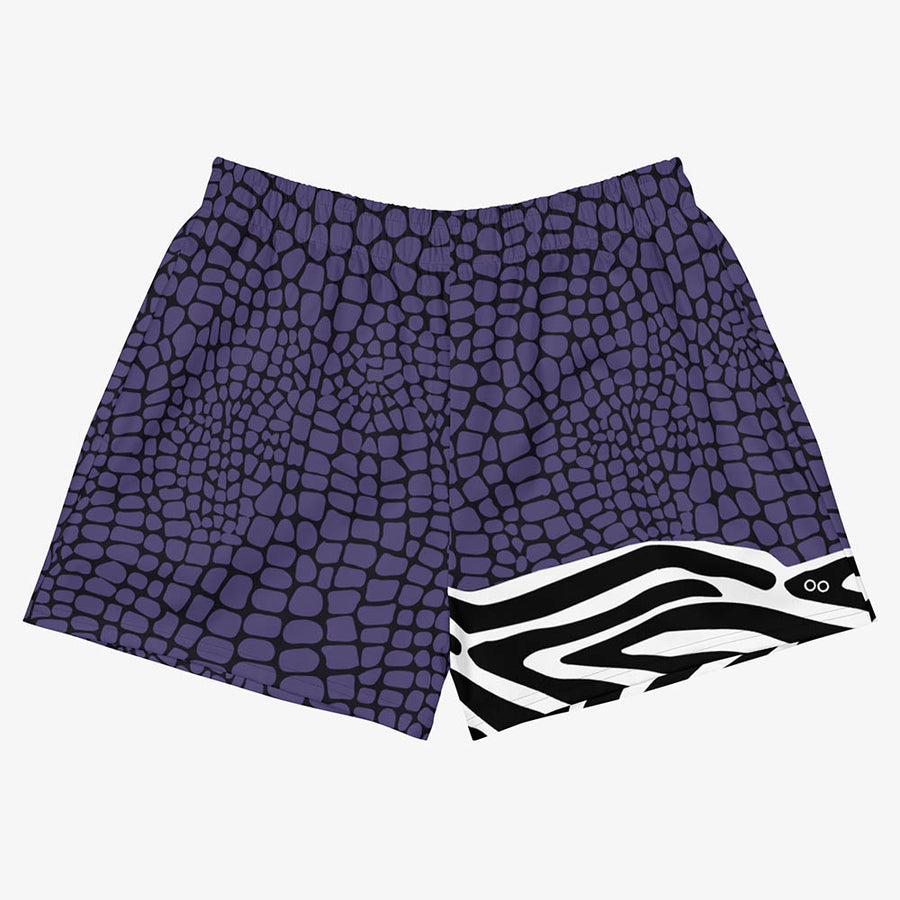 Recycled Breathy Shorts "CrocoZebra" Purple