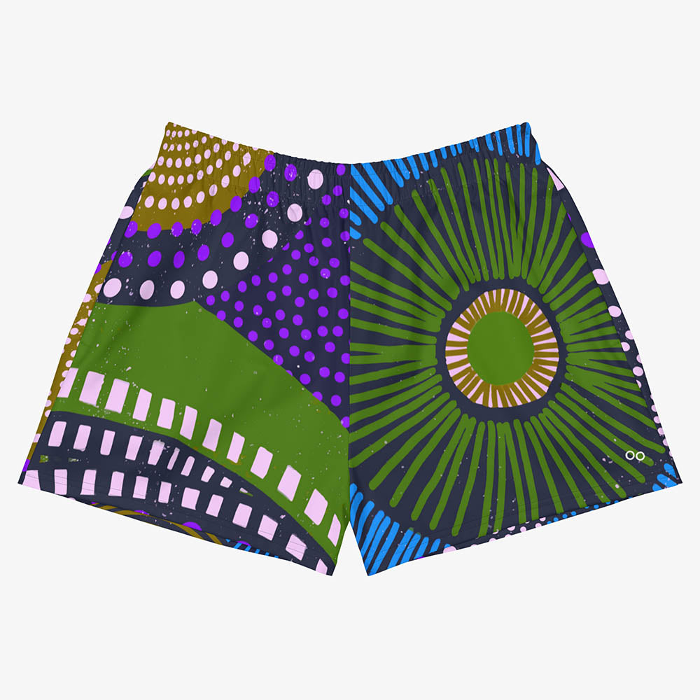 Ethno Pop Breathy Shorts – Blue/Green