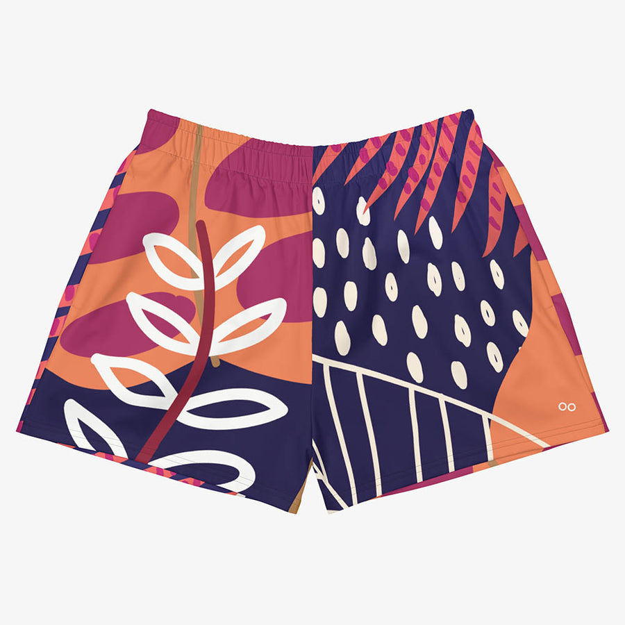 Recycled Breathy Shorts "Tropics" Purple/Burgundy