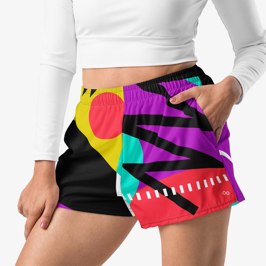 Recycled Breathy Shorts "Surrealist 2" Purple/Red/Black