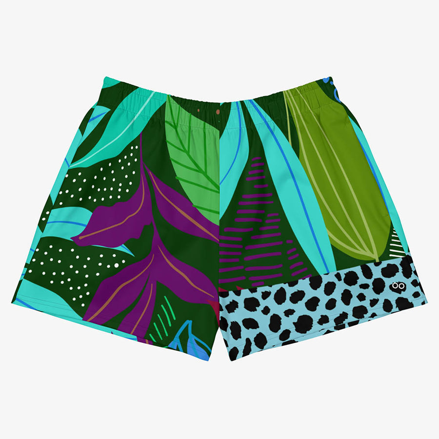 Recycled Breathy Shorts "Animal Leaves" Powder Blue