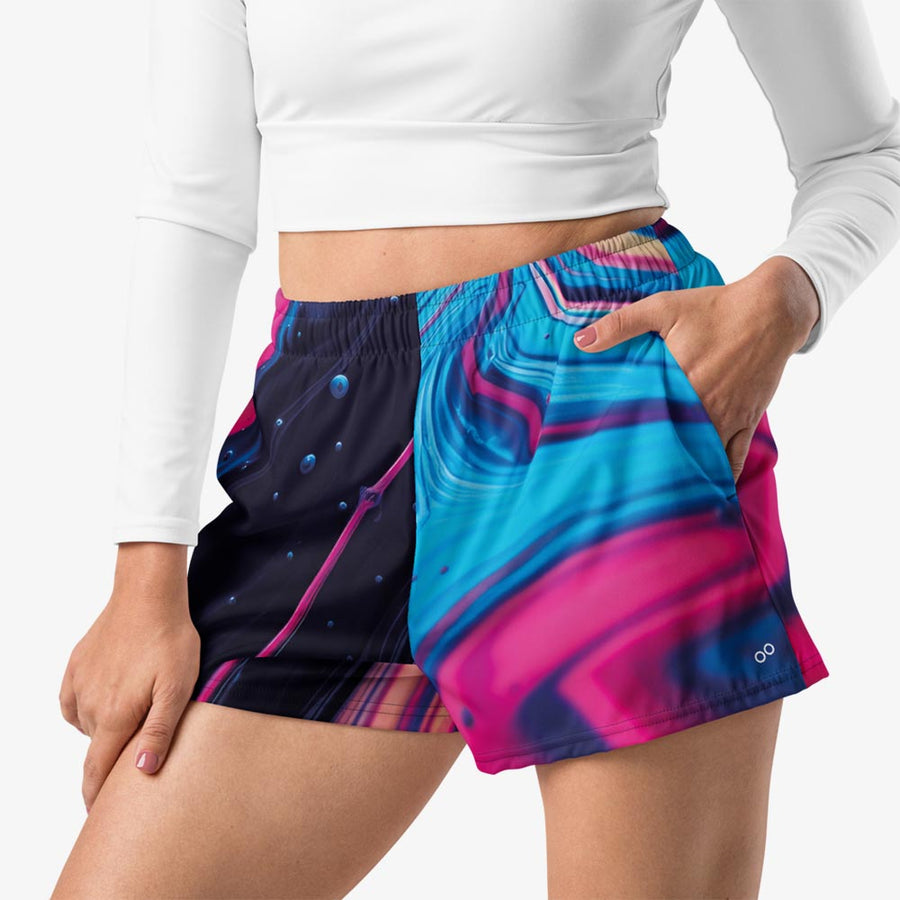 Recycled Breathy Shorts "Funky Lava" Blue/Magenta