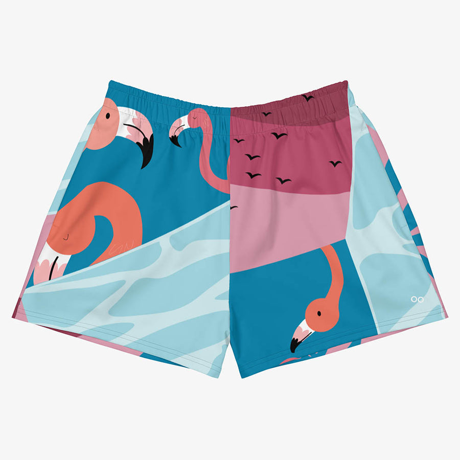 Recycled Breathy Shorts "Flamingo" Azure/Pink