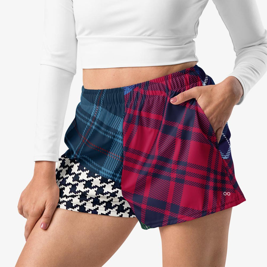 Recycled Breathy Shorts "Tartan Galore" Red/Green/Blue