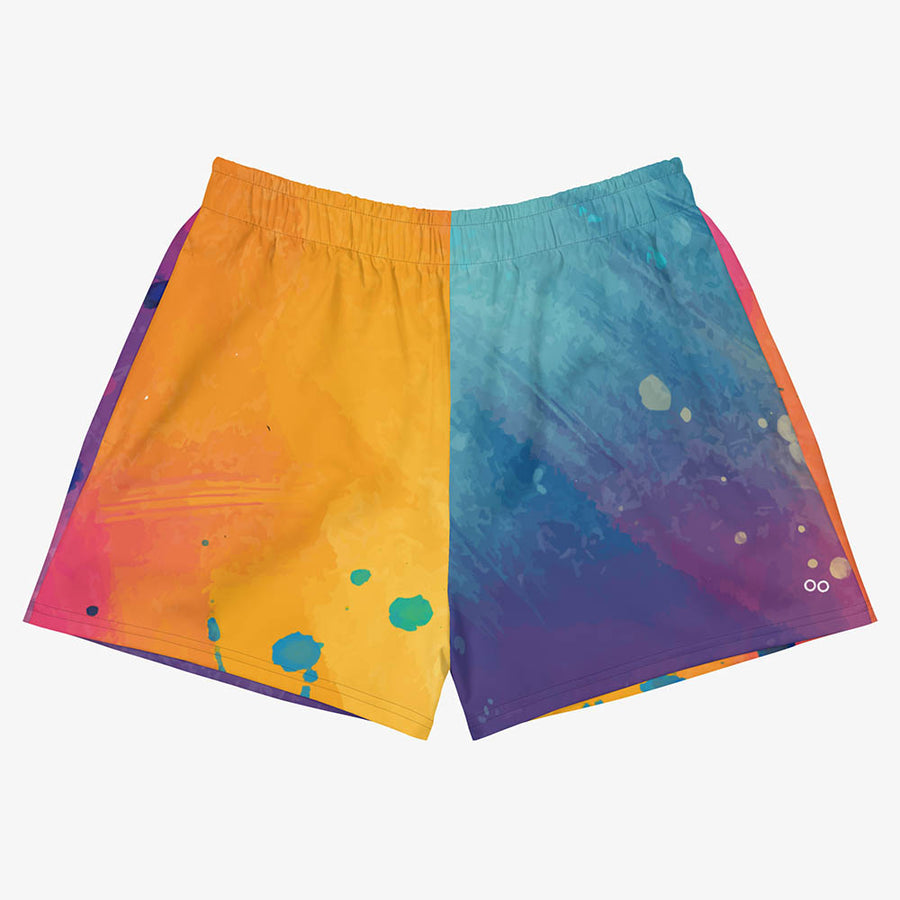 Recycled Breathy Shorts "Cosmic Splash" Orange/Purple/Pink